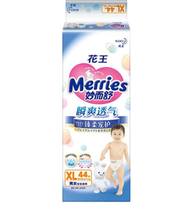 Merries 花王 妙而舒 瞬爽透气婴儿纸尿裤 XL44片