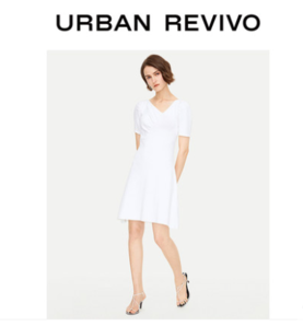 URBAN REVIVO WG30S9FE2002 女士针织v领裙 91元