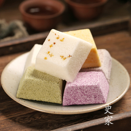 宁波非物质文化遗产,九顷史家 彩色小方糕桂花糕 300g