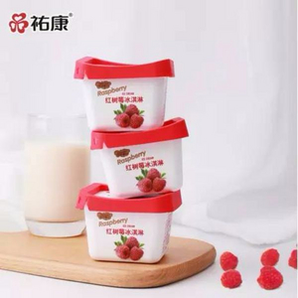 杭州老牌，祐康 斯诺雪山冰淇淋红树莓口味90g*12盒