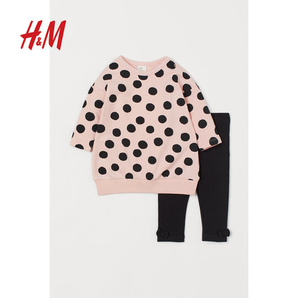 H&M 女童长袖长裤套装