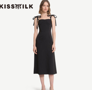 KISSMILK D53R52K16 女士蝴蝶结肩带修身连衣裙