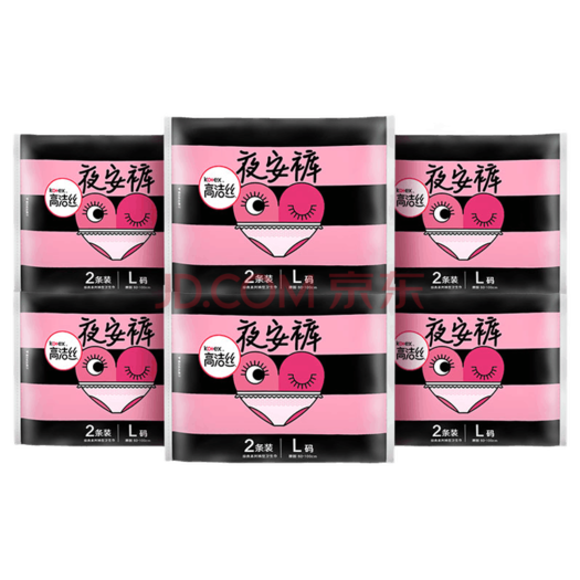 高洁丝kotex蜜桃小姐夜安裤l号6包2条
