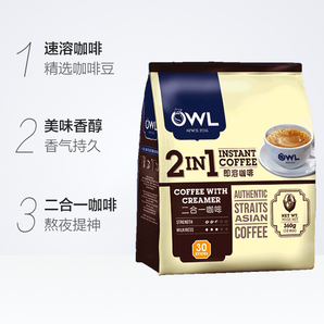  OWL 猫头鹰 2合1速溶咖啡粉 30条 360g 53.9元（返6元猫超卡后）