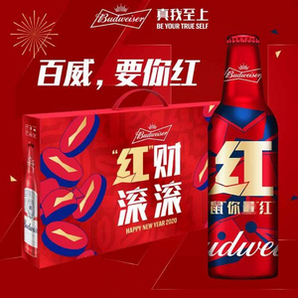 Budweiser 百威 聚红运 五角星年礼盒355ml*5瓶