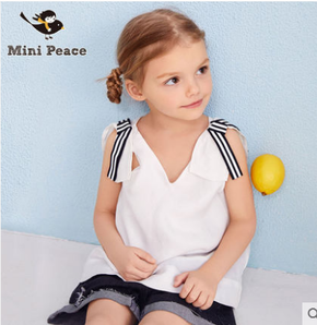 Mini Peace 太平鸟童装 女童V领无袖上衣 71.4元包邮