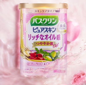 日本 巴斯克林 玫瑰果油美肌浴盐 600g 粉色汤浴