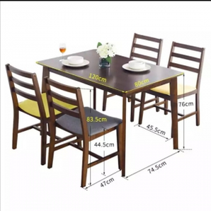 艺柳园  餐桌椅组合  1.2米一桌四椅胡桃色