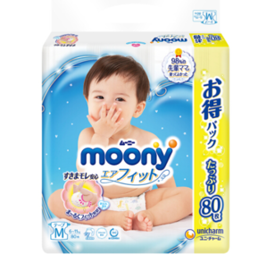 moony 畅透系列 通用纸尿裤 M80片