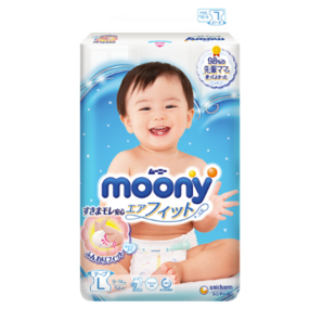 某东PLUS会员： moony 尤妮佳 婴儿纸尿裤 L54片