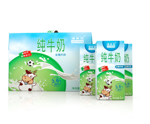lvlinb 绿林贝 全脂纯牛奶 1l*6盒