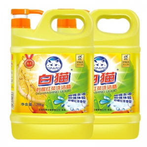 百亿补贴！ Baimao 白猫 柠檬红茶洗洁精 1.29kg*2瓶
