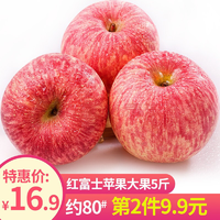  壹农壹果 蜜脆红富士苹果 带箱5斤(净果4.5斤) 