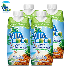 百亿补贴！ Vita Coco 唯他可可椰子水饮料 nfc 青椰果汁菠萝味 330ML*4瓶