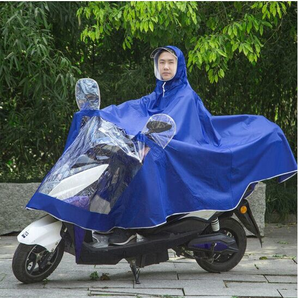 电动摩托车雨衣时尚男女单人双帽檐雨衣成人防水专用雨披