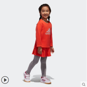 17日0点！adidas 阿迪达斯女 FKG95 小童装训练套装 189.95元（需用劵）