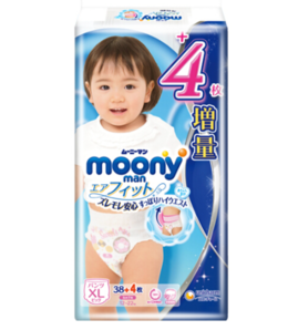 PLUS会员！ moony 裤型婴儿纸尿裤(女) XL42片