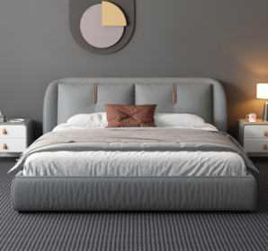欧盟环保认证！SLEEMON 喜临门 苏黎世 简约科技布艺床+自然醒加硬床垫 1.5/1.8m