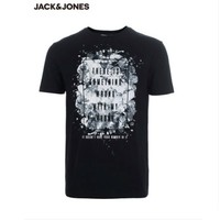 JackJones 杰克琼斯 219201553 男士水墨印花短袖T恤