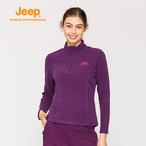 Jeep 吉普 女士秋款户外运动休闲双面绒抓绒衣 3色 