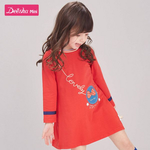 Deesha Mini 笛莎 2020年秋季新款长袖卡通印花连衣裙（90~130码）4色