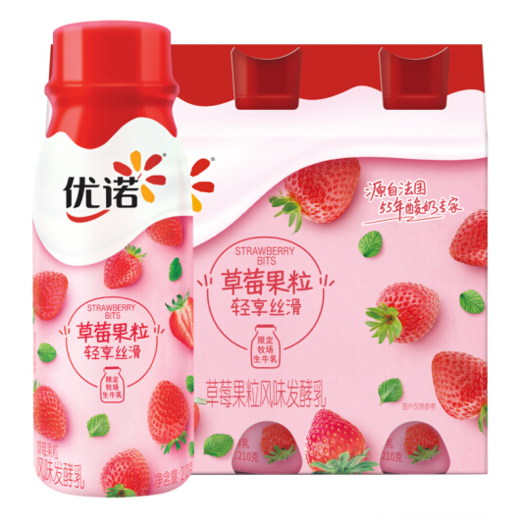 限江浙: 优诺(yoplait)草莓果粒酸奶 210g*3瓶