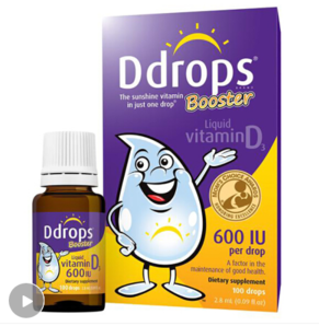 PLUS会员： Baby Ddrops 宝宝儿童维生素D3滴剂 加强版600IU