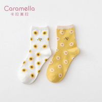CARAMELLA 可爱日系纯棉中筒袜 2双