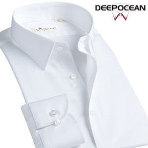 日本 深海DeepOcean 男免烫长袖衬衫 高支丝光棉 纯手工缝扣