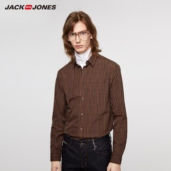 5日0点： JACK JONES 杰克琼斯 219305522 商务纯棉格子衬衫 低至65.45元
