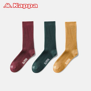秋冬新款！Kappa 女式保暖加厚抗菌堆堆袜3双 多色