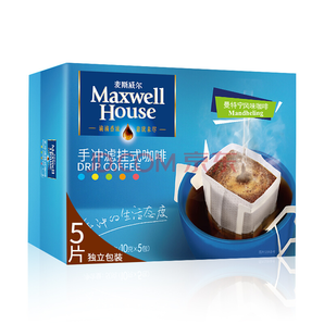 限地区： Maxwell House 麦斯威尔 手冲滤泡式挂耳咖啡 10g*5包 