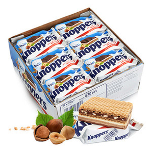 德国进口 Knoppers 牛奶榛子巧克力威化饼 25g*10块