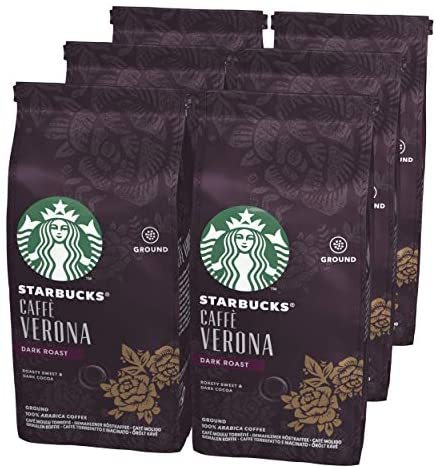 prime会员starbucks星巴克verona深度烘培佛罗娜咖啡粉200g6包到手约
