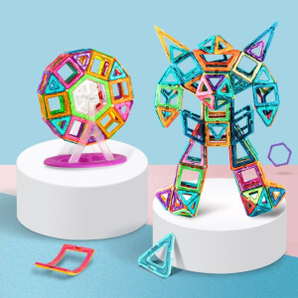 伊思朵 磁力片积木儿童磁性玩具 180件纯磁力片