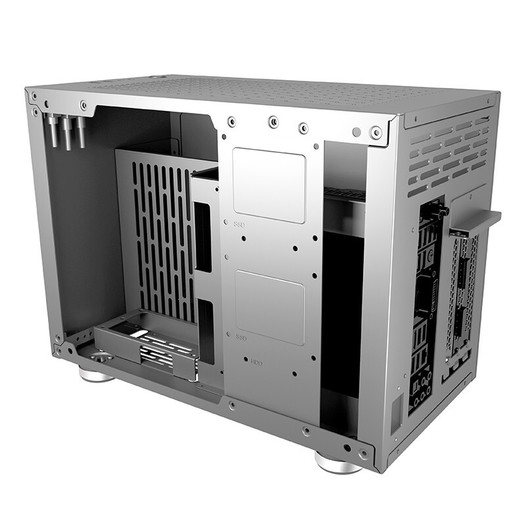 fsp 全汉 cst410银色 itx电脑主机机箱(玻璃侧板/sfx电源适配/支持240