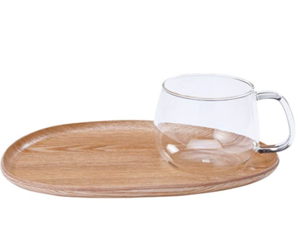Kinto Fika 玻璃咖啡杯 带木质托盘 350ml 22588 直邮含税到手￥124.54