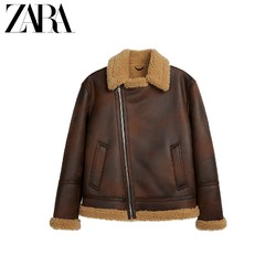 21点开始： ZARA 00706548700 男士冬季仿皮仿羊羔绒夹克外套 229元包邮