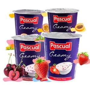 Pascual 帕斯卡 酸奶 原味果粒常温全脂乳酸早餐 125g*4杯 *2件 19.8元包邮（需用券）