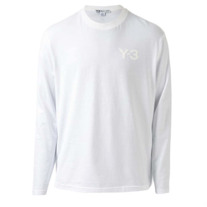  Y-3 男士经典logo白色长袖T恤