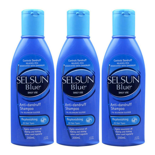 selsunblue蓝瓶蓝盖去屑洗发水200ml3件