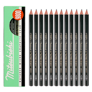 三菱9800 学生考试2b铅笔 美术素描铅笔 12支装