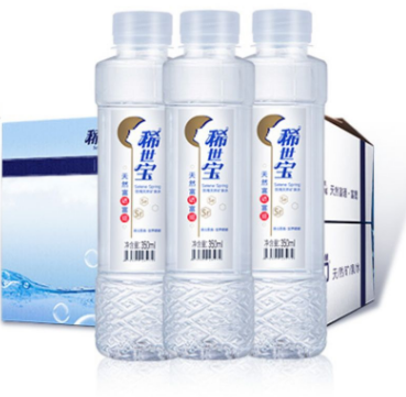 弱碱性稀世宝富硒富锶天然饮用矿泉水350ml6瓶