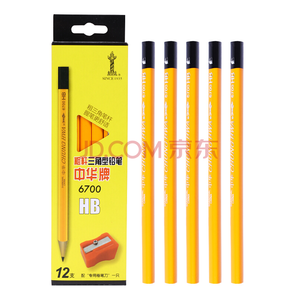 PLUS会员！ CHUNGHWA 中华铅笔 6700 粗三角杆HB铅笔 12支 7.7元