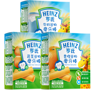 Heinz 亨氏 宝宝零食64g/盒 蔬菜+牛奶+香橙各1盒