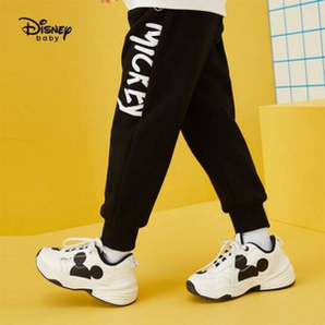 Disney baby 迪士尼 男女童秋冬新款加绒休闲运动裤 