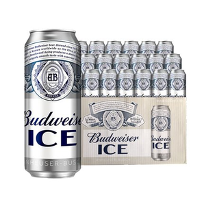 88vip！Budweiser 百威 ICE冰啤酒500ml*18听 