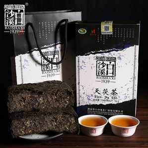 中国黑茶老字号 白沙溪 一级天茯茶 安化黑茶 1000g