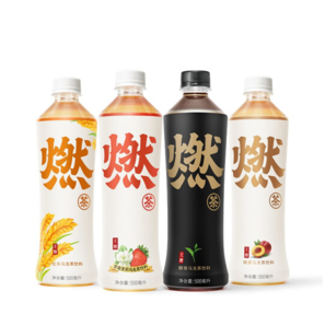 0糖低脂！元気森林 燃茶 无糖乌龙茶饮料 500ml*4瓶