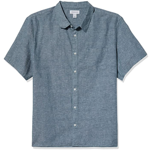 prime会员！Calvin Klein 卡尔文·克莱因 男士亚麻棉短袖衬衫  含税直邮到手￥102.41